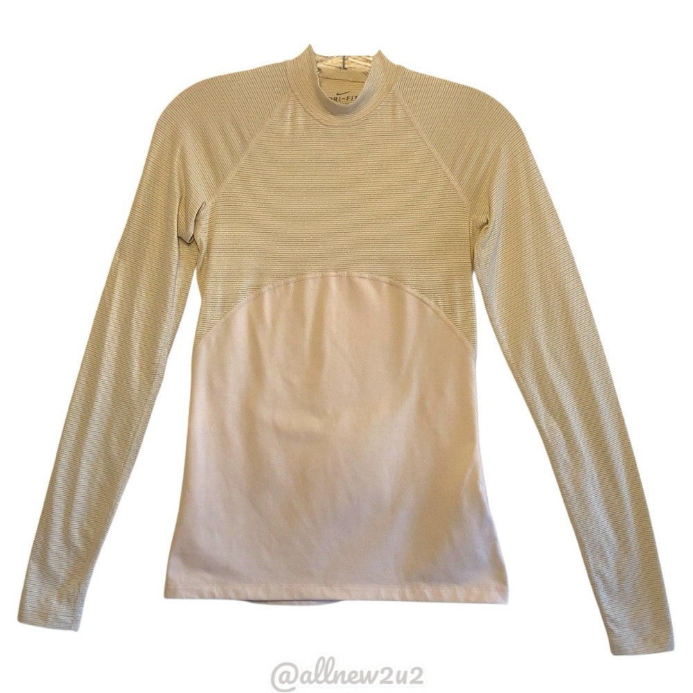 Nike Dri-Fit Women's Cream Long Sleeve Top Sz XS •Multiwinner Host Pick - Picture 4 of 11
